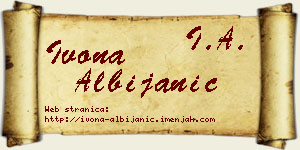 Ivona Albijanić vizit kartica